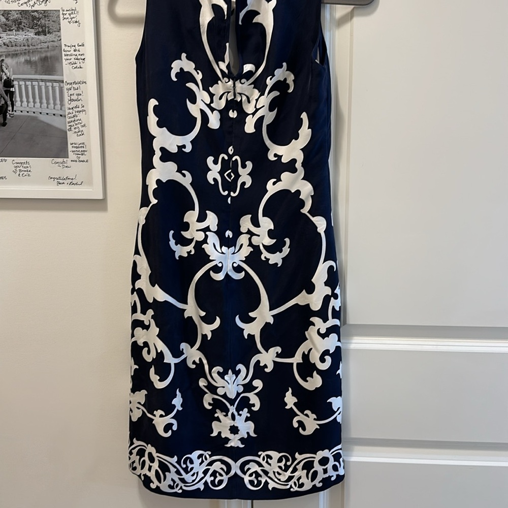 Navy and white business dress - Picture 4 of 5